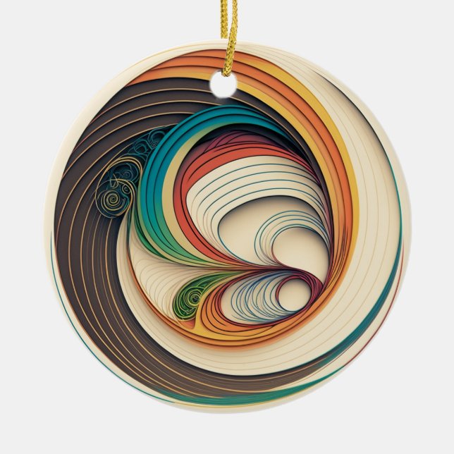 Colorful Abstract Christmas Ornament (Front)