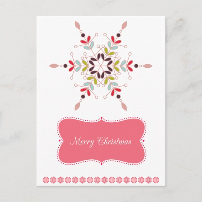 Colorful Abstract Christmas Star Holiday Postcard (Front)