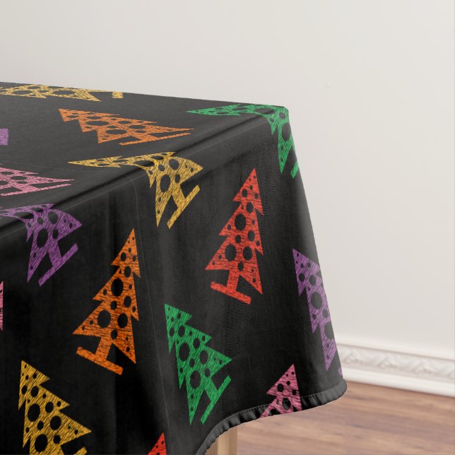 Colorful Abstract Christmas Tree Pattern  Tablecloth (In Situ)