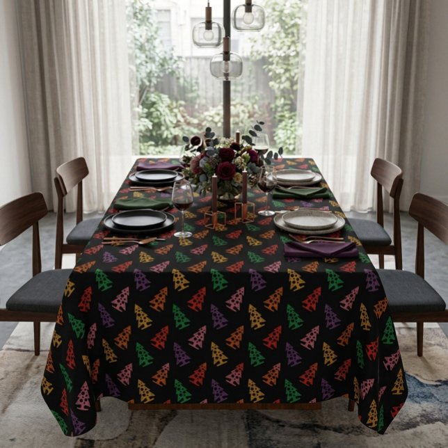 Colorful Abstract Christmas Tree Pattern  Tablecloth (Creator Uploaded)