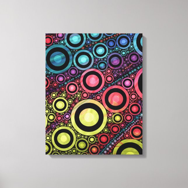 Colorful Abstract Circle Art Canvas Print (Front)