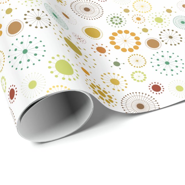Colorful Abstract Circles And Stars Wrapping Paper (Roll Corner)