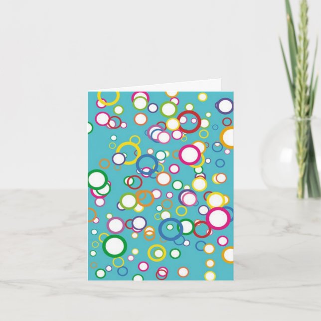 Colorful Abstract Circles, Birthday Card (Front)