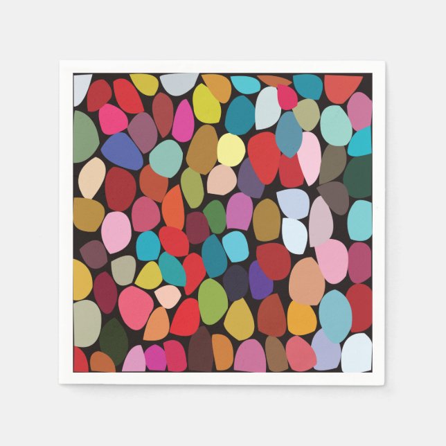 Colorful Abstract Circles Party Napkins (Front)