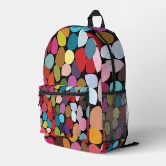 Colorful Abstract Circles  Printed Backpack