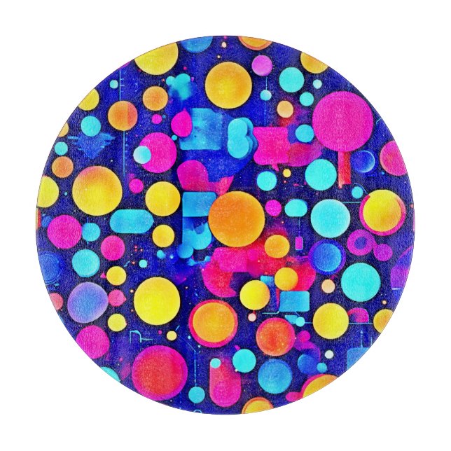 Colorful Abstract Circles Spectrum Cutting Board (Front)