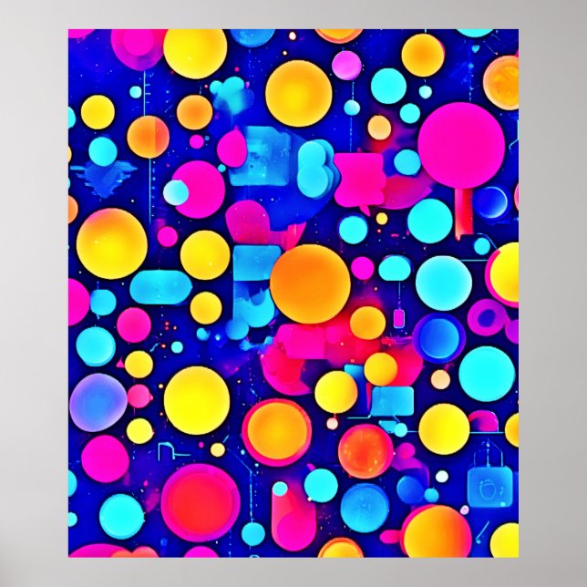 Colorful Abstract Circles Spectrum Poster (Front)