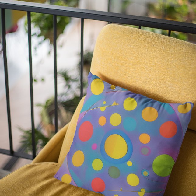 Colorful Abstract Circles Throw Pillow (Creator Uploaded)