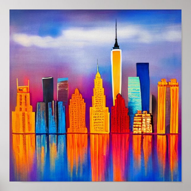 Colorful Abstract City Poster (Front)
