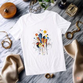 Colorful Abstract City T-Shirt | Vibrant Urban Art Tri-Blend Shirt