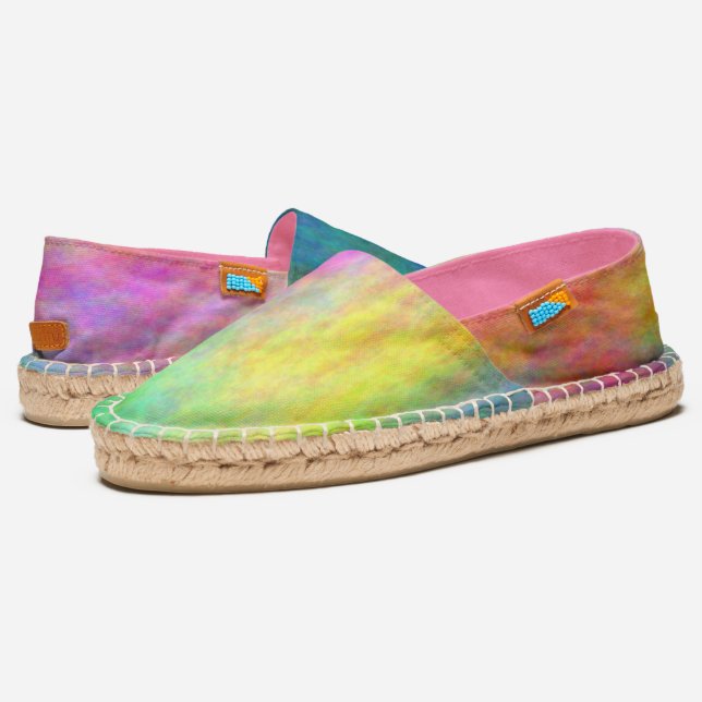 Colorful Abstract Clouds Espadrilles (Angled)