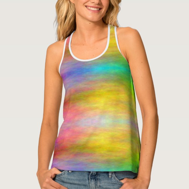 Colorful Abstract Clouds Tank Top (Front)