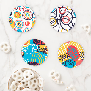 Colorful Abstract Coaster Set