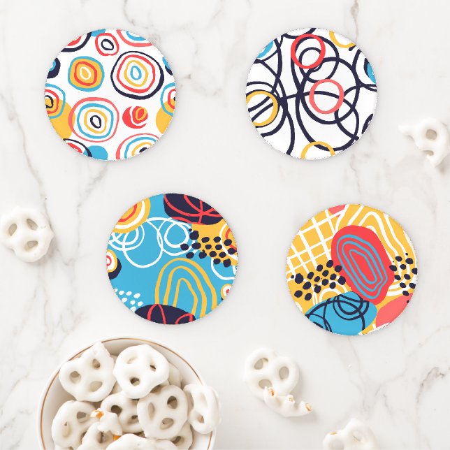 Colorful Abstract Coaster Set (In Situ)