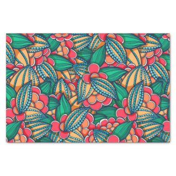 Colorful Abstract Cocoa Beans Illustrated Pattern Tissue Paper by AllAboutPattern at Zazzle