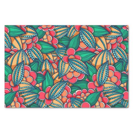Colorful Abstract Cocoa Beans Illustrated Pattern Tissue Paper