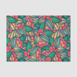 Colorful abstract Cocoa beans illustrated pattern Tissue Paper