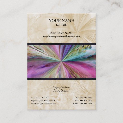 Customizable Colorful Abstract Collage Ribbon Business Card