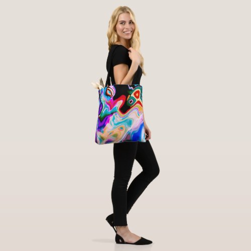 Colorful Abstract Color Marble Swirls Tote Bag