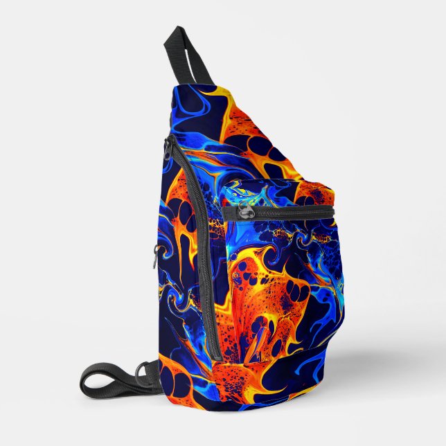 colorful abstract color wavy   sling bag (Left Corner)