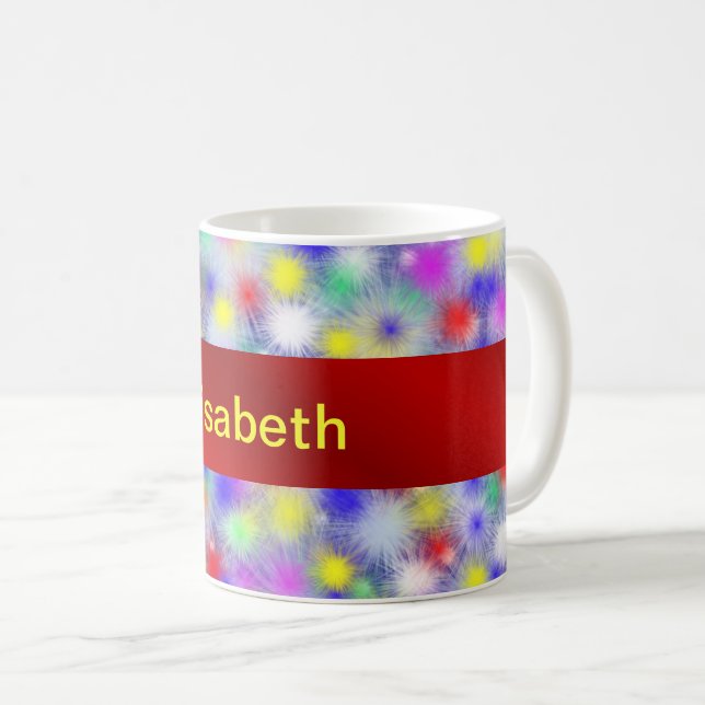 colorful abstract colored design coffee mug (Front Right)