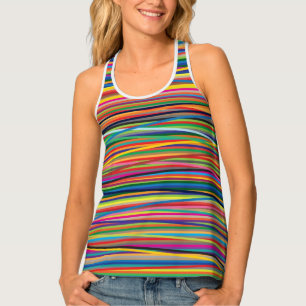Colorful abstract comics design luggage tank top