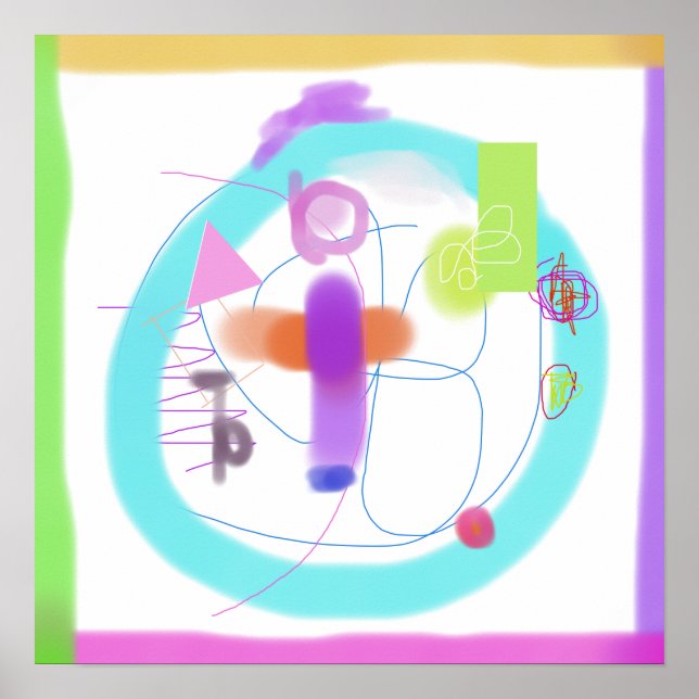 Colorful Abstract Composition Poster (Front)