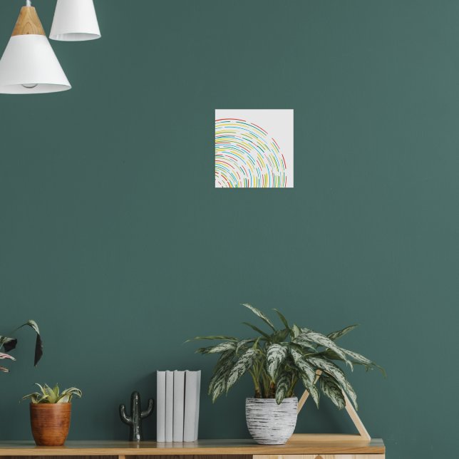 Colorful Abstract Concentric Arc Pattern Poster (Living Room 1)