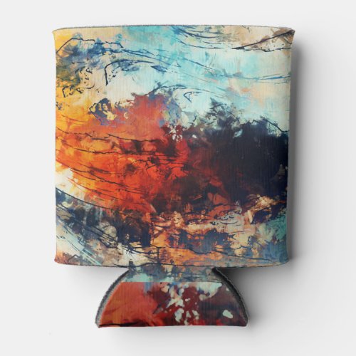 Colorful Abstract Contemporary Artwork Can Cooler