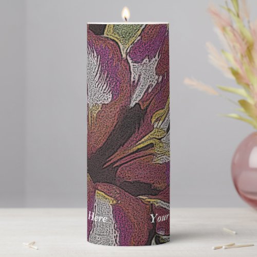 colorful abstract contempory art  pillar candle