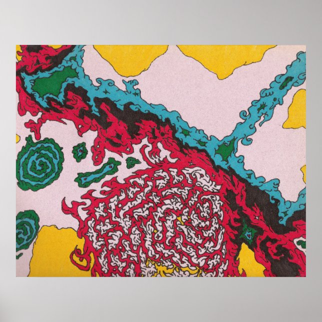 Colorful Abstract Cosmic Creation Art Design Poster (Front)