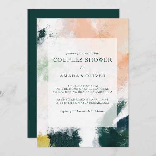 Colorful Abstract Couples Shower Invitation