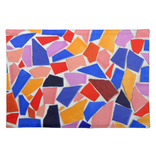 Colorful Abstract Cracked Tile Background Cloth Placemat