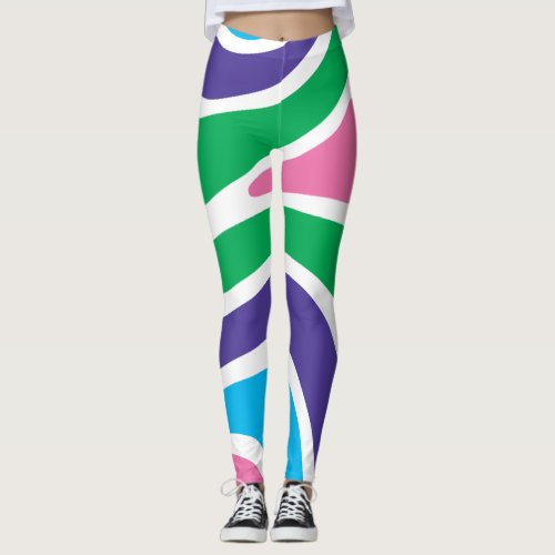  colorful abstract creating a wave_like effect leggings