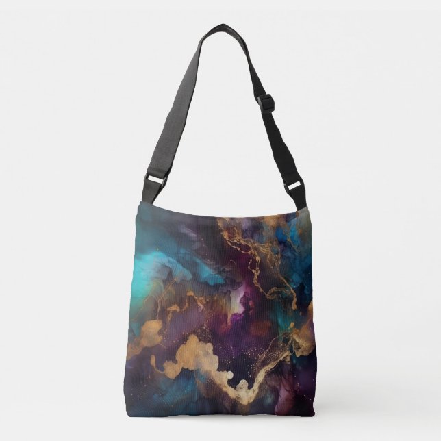 Colorful Abstract Crossbody Tote (Front)