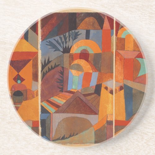 Colorful Abstract Cubism Klee Modern Art Coaster