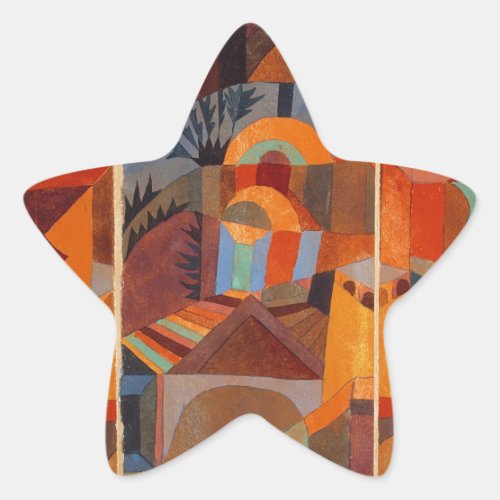 Colorful Abstract Cubism Klee Modern Art Star Sticker