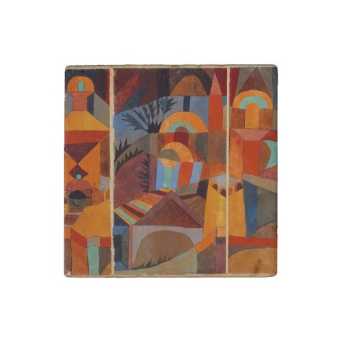 Colorful Abstract Cubism Klee Modern Art Stone Magnet