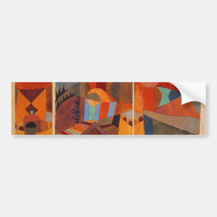 Colorful Abstract Cubism Klee Temple Gardens Bumper Sticker