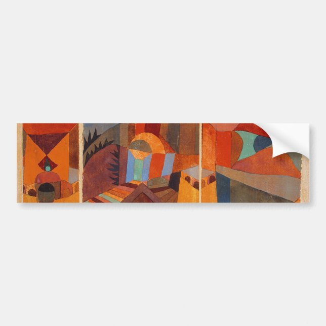 Colorful Abstract Cubism Klee Temple Gardens Bumper Sticker (Front)