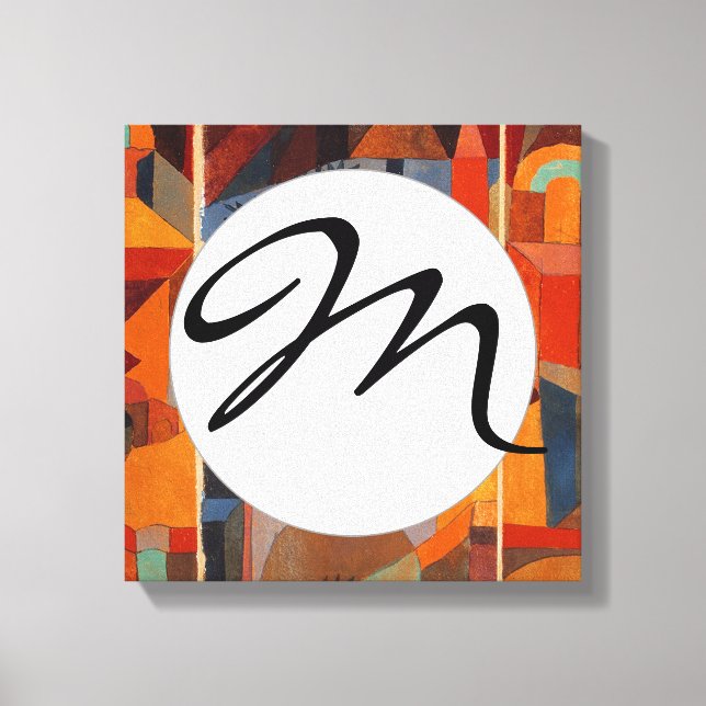 Colorful Abstract Cubism Klee Temple Gardens Canvas Print (Front)