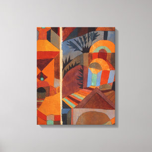 Colorful Abstract Cubism Klee Temple Gardens Canvas Print
