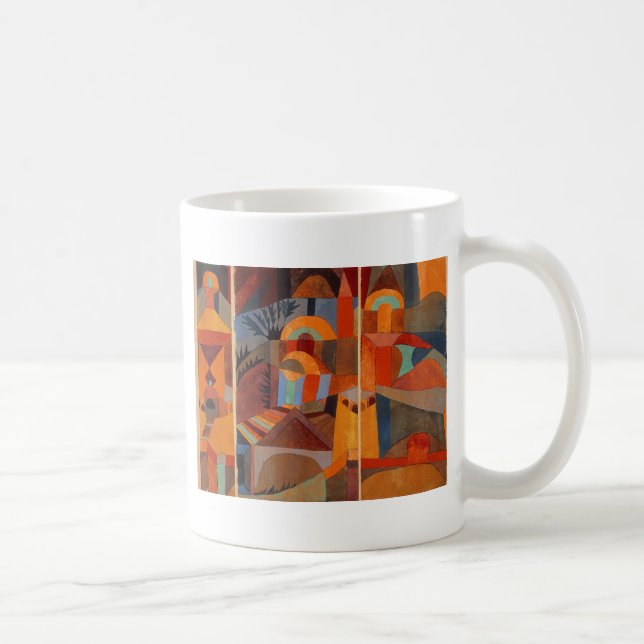 Colorful Abstract Cubism Klee Temple Gardens Coffee Mug (Right)
