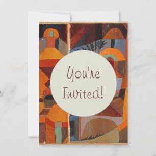 Colorful Abstract Cubism Klee Temple Gardens Invitation