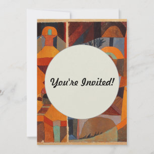 Colorful Abstract Cubism Klee Temple Gardens Invitation