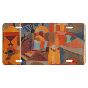 Colorful Abstract Cubism Klee Temple Gardens License Plate