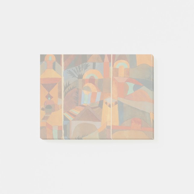 Colorful Abstract Cubism Klee Temple Gardens Post-it Notes (Front)