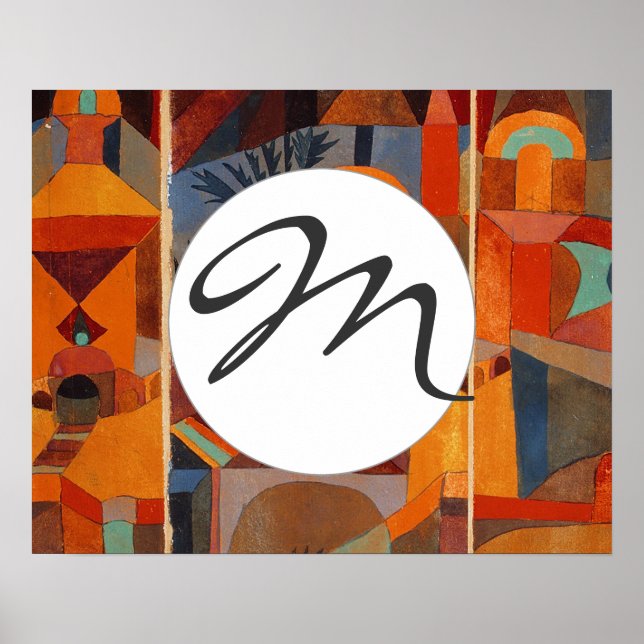 Colorful Abstract Cubism Klee Temple Gardens Poster (Front)
