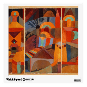 Colorful Abstract Cubism Klee Temple Gardens Wall Decal