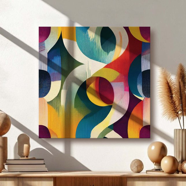 Colorful Abstract Curved Ribbons Canvas Print (Creator Uploaded)